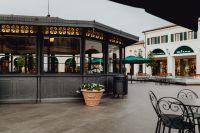 Kaboompics - Black Cafe Kiosk at Designer Outlet Courtyard