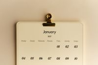 Kaboompics - Minimal January 2027 Calendar With Gold Clip