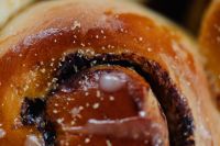 Kaboompics - Cinnamon Roll Swirl, Icing and Crumb Macro for Baking Editorial Designs