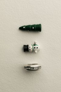 Kaboompics - Mini Christmas Ornaments and Silver Ring on White Background
