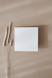 Kaboompics - Minimal Blank Card Mockup with Dried Grass and Neutral Copy Space