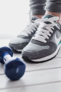 Grey sport shoes