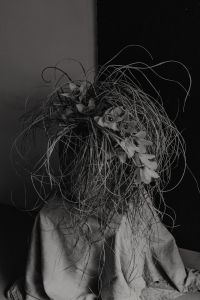 Kaboompics - Black and White Dried Floral Arrangement on Draped Fabric