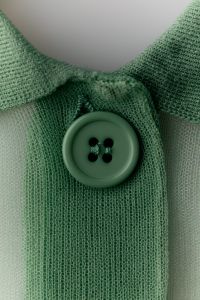 Kaboompics - Sage green sheer fabric with button close-up, fashion detail