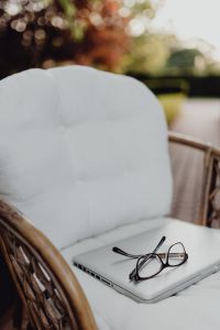 Kaboompics - Outdoor office with laptop and glasses