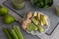 Kaboompics - Green Smoothie Ingredients with Pear, Apple, Lime and Celery