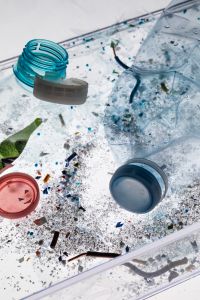 Kaboompics - Microplastics And Bottle Caps Environmental Pollution Flat Lay