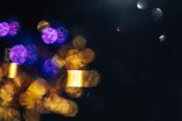Kaboompics - Festive Golden and Purple Christmas Bokeh on a Dark Background