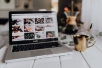 Kaboompics - Apple MacBook & Coffee on the white desk