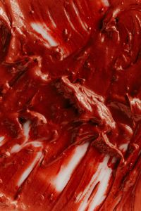 Kaboompics - Red Glossy Lipstick Texture