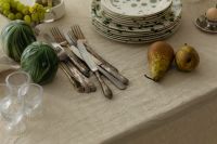 Kaboompics - Easter Tableware with Plates Utensils Fruit and Eggs