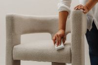 Kaboompics - Close-Up of Upholstery Cleaning on a Boucle Chair