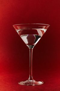 Sophisticated Glassware on a Bold Red Background