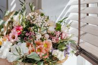 Kaboompics - Mixed Pastel Flower Bouquet beside Window Blinds in a Bright Interior