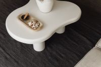 Kaboompics - White Coffee Table with Decorative Tray and Neutral Sofa
