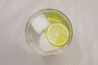 Kaboompics - Overhead Glass of Lime Water with Ice