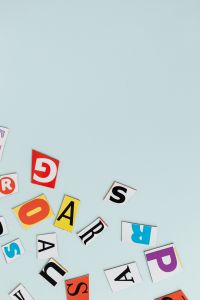 Kaboompics - Playful Alphabet Cutouts on a Light Blue Background