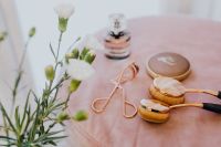 Kaboompics - Rose Gold Eyelash Curler and Makeup Brushes