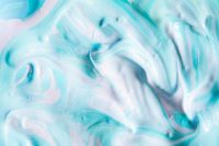 Kaboompics - Bright Turquoise and White Fluid Paint Swirls