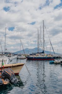 Kaboompics - Moored Boats in Naples Marina With Mount Vesuvius