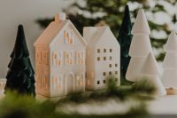 Kaboompics - Miniature Christmas Village with Winter Trees