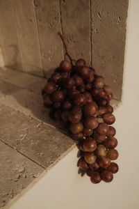Kaboompics - Red Grapes Spilling from Travertine Niche