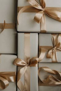 Kaboompics - Close-Up Gift Box with Satin Ribbon Bow