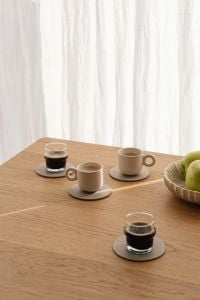 Kaboompics - Mini Coffee Cups and Green Pears in Soft Window Light
