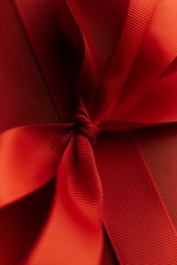 Kaboompics - Burgundy Satin Bow on Red Gift Box Close Up