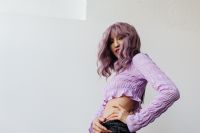 Kaboompics - Futuristic Asian Model Portrait with Metallic Silver Light