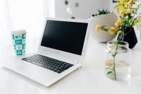 Kaboompics - Workplace with laptop on table at home