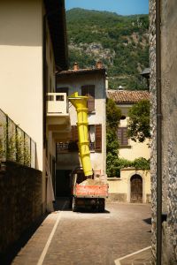 Kaboompics - Construction Truck in a Narrow Northern Italian Street