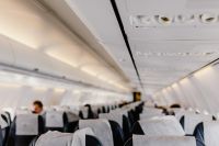 Kaboompics - Cabin inside the aircraft, lights, air condition and signs panel above the seat