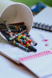 Kaboompics - Children's scribbles in a notepad