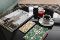 Kaboompics - Top view of black table with 2018 calendar agenda
