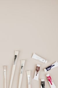 Kaboompics - Paint Brushes and Colorful Paint Tubes