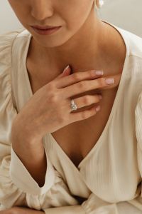 Kaboompics - Engagement Ring Detail on a Bridal Dress