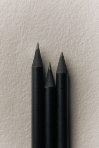 Kaboompics - Three Black Pencils on White Background