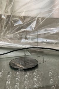 Kaboompics - Minimalist Abstract Background with Transparent Plastic and Circular Forms