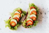 Kaboompics - Two Fresh Vegetable Sandwiches with Cucumber, Tomato and Lettuce