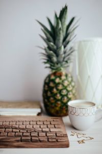 Wooden Keyboard & Coffee