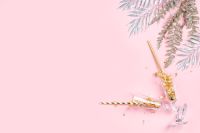 Kaboompics - Aesthetic Pink New Year Background with Copy Space