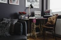 Kaboompics - Home Office with Vintage Singer Desk, Laptop and Chair