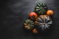 Kaboompics - Autumn Gourd Arrangement on Dark Background