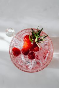 Kaboompics - Overhead Raspberry Cocktail With Rosemary