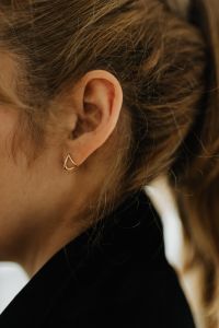 Kaboompics - Close-Up Gold Hoop Earring on Woman's Ear