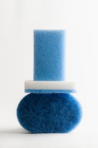 Kaboompics - Stacked Blue and White Cleaning Sponges in Close-Up