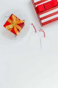 Kaboompics - Red Christmas Presents with Blank Gift Tags