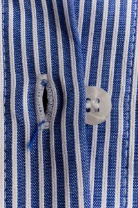 Kaboompics - Blue Cotton Shirt – Buttonhole and Button Extreme Close-Up