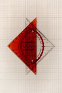 Kaboompics - Symmetrical Geometry Shapes in Red and Transparent Plastic